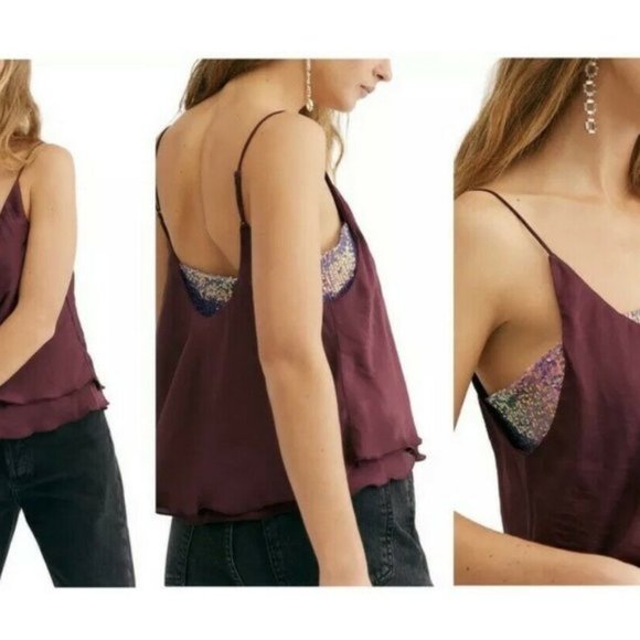 Free People Turn it on Cami Vetiver Bloom M - Picture 4 of 7